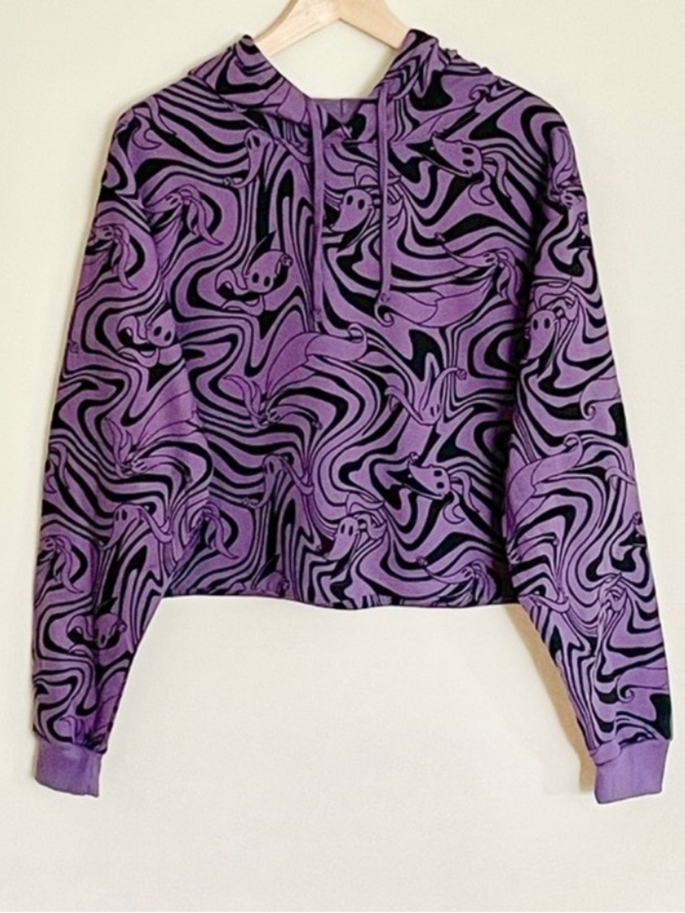 Disney Nightmare Before Christmas Zero Purple Swirl Cropped Hoodie Size XS